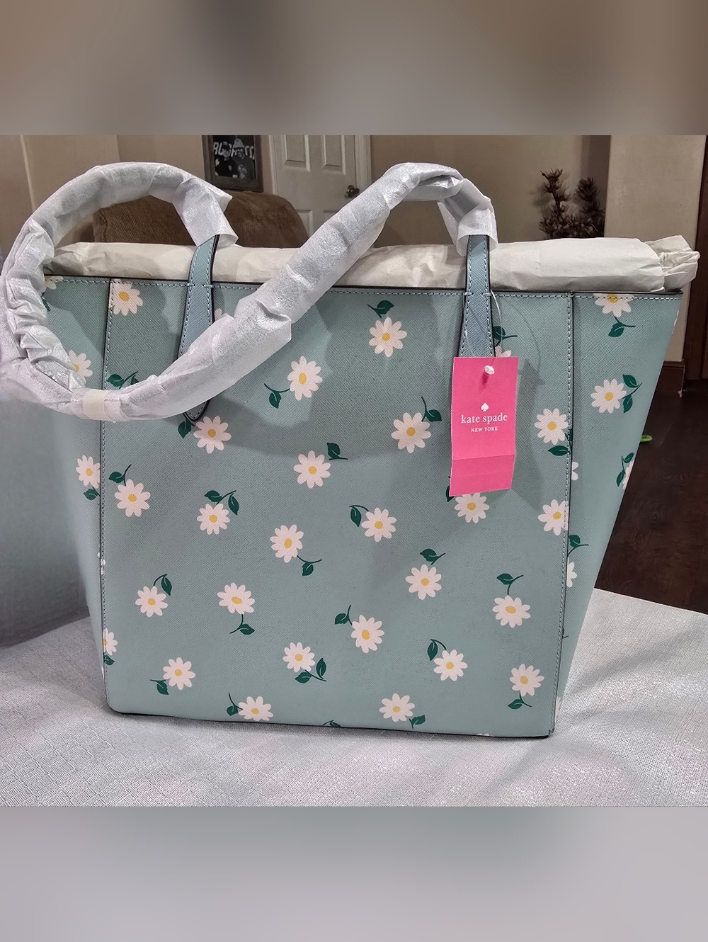 Kate Spade New York Dana Daisy Tote Aphrodite Green & Matching Large Wallet Set - Picture 5 of 14
